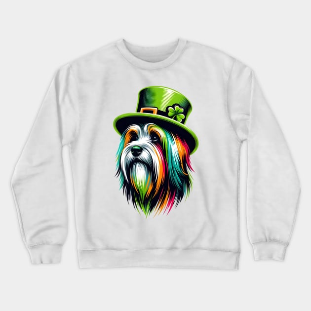 Havanese Portrait Celebrating Saint Patrick's Day Crewneck Sweatshirt by ArtRUs